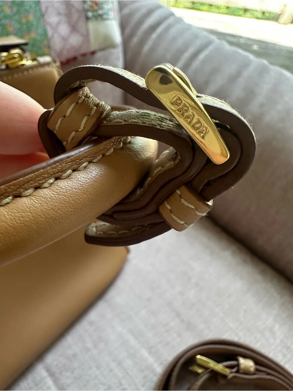 Prada Tan Leather Large Galleria Satchel in Soft Calfskin Leather